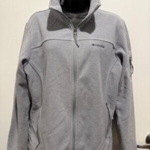 Columbia Full‑Zip Fleece Jacket – Light Gray – Women’s Size Large